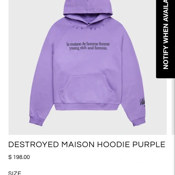 La Maison De Homme Femme Purple Hoodie